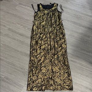 DKNY Black and Gold Maxi Dress